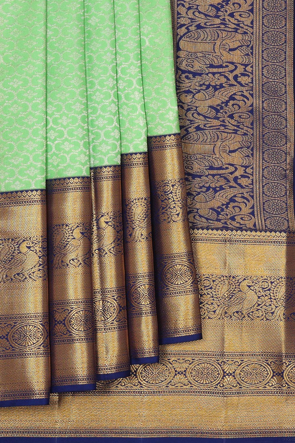 Image of Kanchipattu Brocade Sea Green Saree